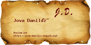 Jova Daniló névjegykártya